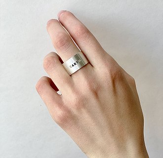 Серебряное кольцо с гравировкой "Earth" 112143earth №5