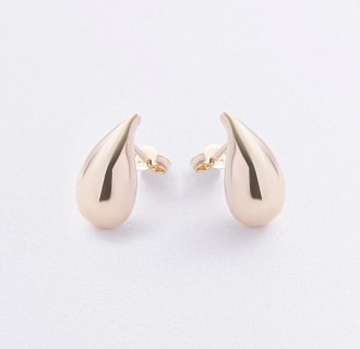 Серьги - пусеты "Megan" в желтом золоте с09268 №2