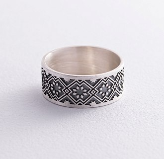 Серебряное кольцо "Вышиванка" 1114 №14