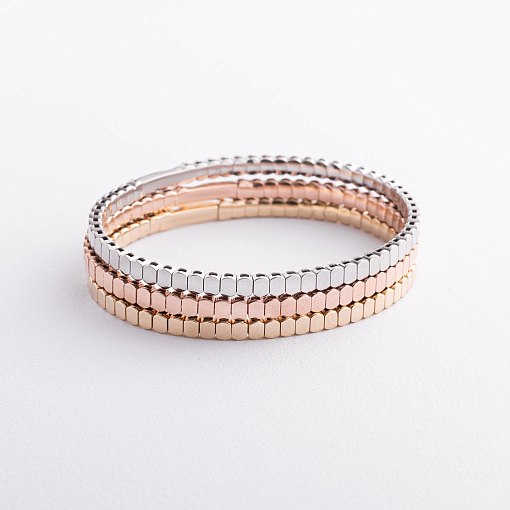 Жесткий браслет "Kylie" в белом золоте б05826 7