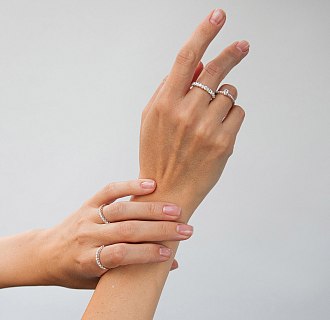 Золота каблучка з діамантами кб0640lg №5