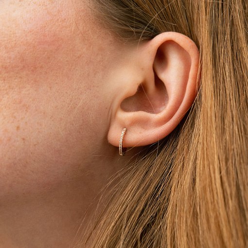 Золоті сережки з фіанітами 09070 4