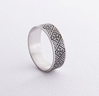 Серебряное кольцо "Вышиванка - сварга" 1115 №7