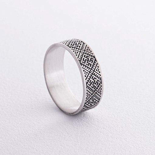 Серебряное кольцо "Вышиванка - сварга" 1115 7