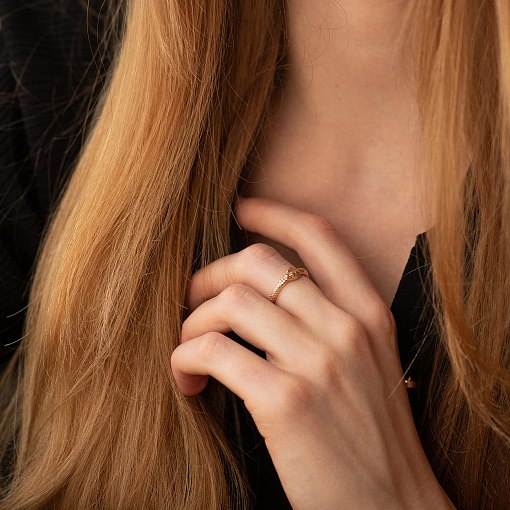 Золотое кольцо "Змей Уроборос" к08141 2