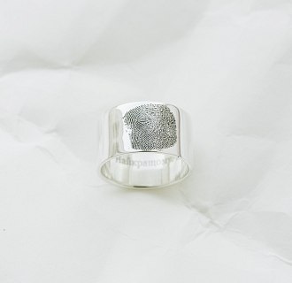 Серебряное кольцо с гравировкой "Отпечаток" 112143отп №2
