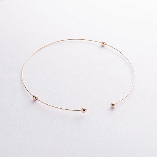 Колье - чокер "Emilia" (желтое золото) с шариками кол02615 3