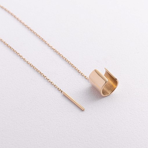 Сережка - каффа з ланцюжком (жовте золото) с09446 3