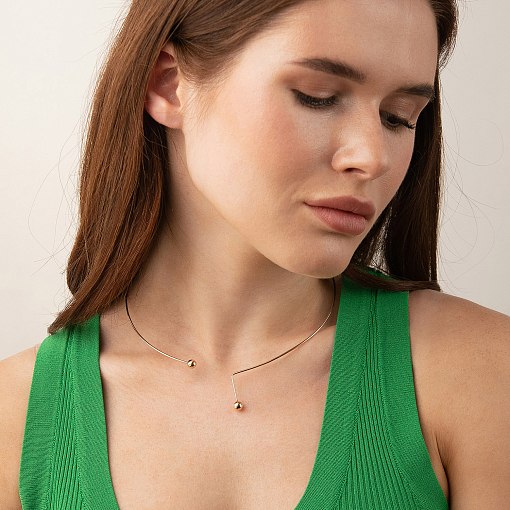 Колье - чокер "Ariana" (красное золото) с шариками кол02603 3