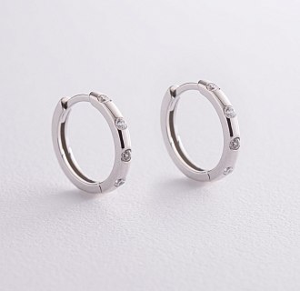 Серебряные серьги - кольца (фианиты) OR110510