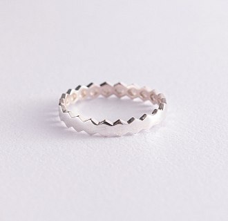 Серебряное кольцо "Грани" 112608