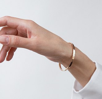 Жесткий браслет "Kylie" в красном золоте б05825 №2