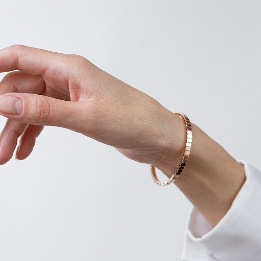 Жесткий браслет "Kylie" в красном золоте б05825 2