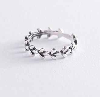 Серебряное кольцо "Веточка" 112525