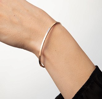 Жесткий браслет "Kylie" в красном золоте б05570 №4