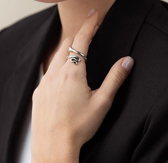 Серебряное кольцо "Змея" 3853 №7