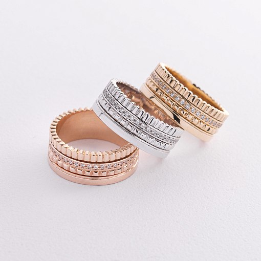 Кольцо "Sharon" с фианитами (желтое золото) к08352 6