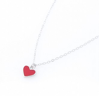 Срібне кольє LOVE червона емаль 18749 №4