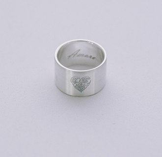 Серебряное кольцо с гравировкой "Волны любви" 112143л №4
