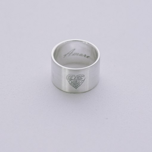 Серебряное кольцо с гравировкой "Волны любви" 112143л 4