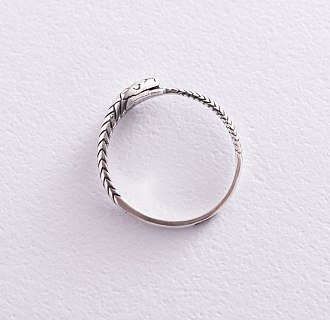 Серебряное кольцо "Змей Уроборос" 112553 №2