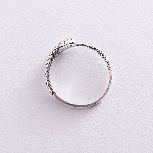 Серебряное кольцо "Змей Уроборос" 112553 5