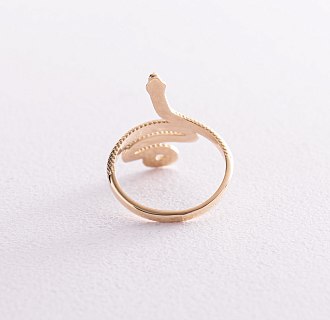 Кольцо "Змея" в желтом золоте к07105 №4
