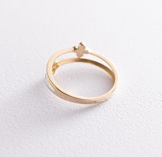 Кольцо "Клевер" в желтом золоте к06684 №2