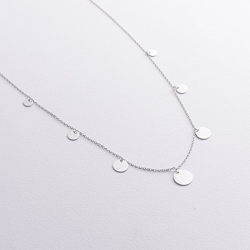 Колье "Монетки" в белом золоте (7 шт) кол02559 2
