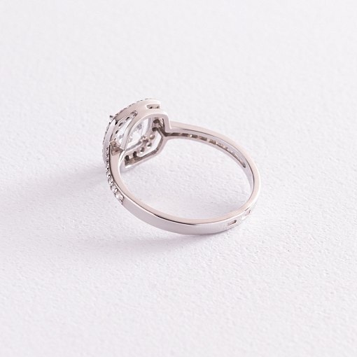 Серебряное кольцо с белыми фианитами 112641 4