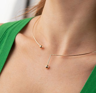 Колье - чокер "Ariana" (красное золото) с шариками кол02603 №6