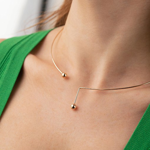 Колье - чокер "Ariana" (красное золото) с шариками кол02603 6