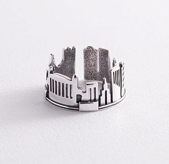 Серебряное кольцо "Мой город"  3937 №6