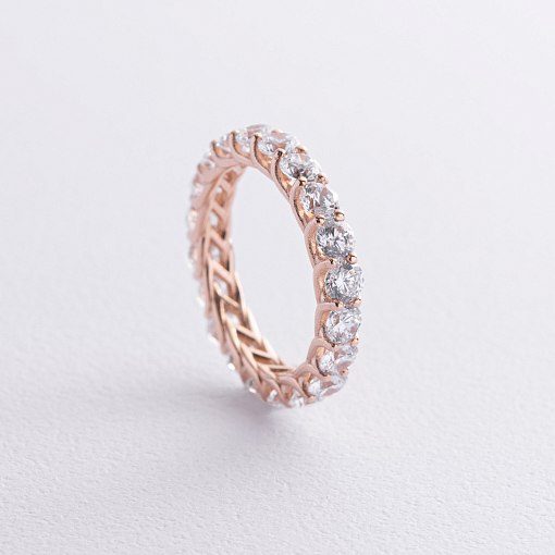Золотое кольцо с дорожкой камней (фианиты) к08163 2