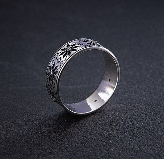 Серебряное кольцо "Вышиванка" (фианиты) 1113 №10