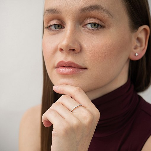 Золотое кольцо с бриллиантами кб0596ri 2