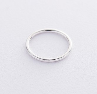 Гладкое серебряное кольцо "Минимализм" 112243 №2