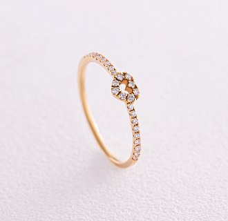 Золотое кольцо "Сердечко" с бриллиантами кб0448ca