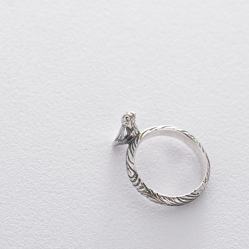 Кольцо Птичка в серебре (чернение) 112129 7