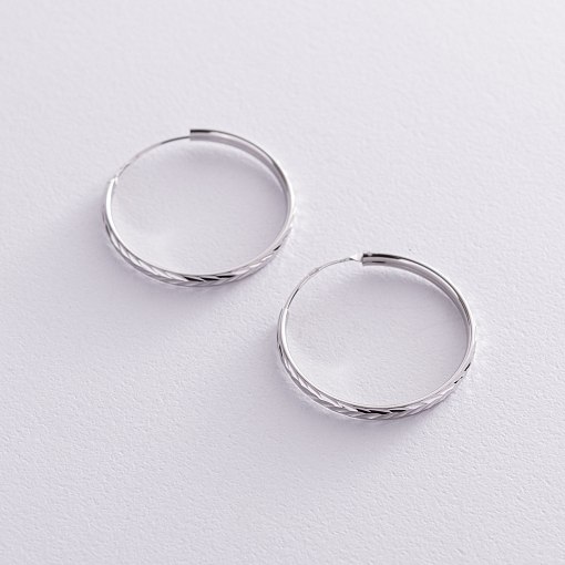 Сережки - кільця в сріблі (3.0 см) 122949 3