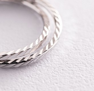 Сережки - кільця в білому золоті (2.3 см) с07146 №3