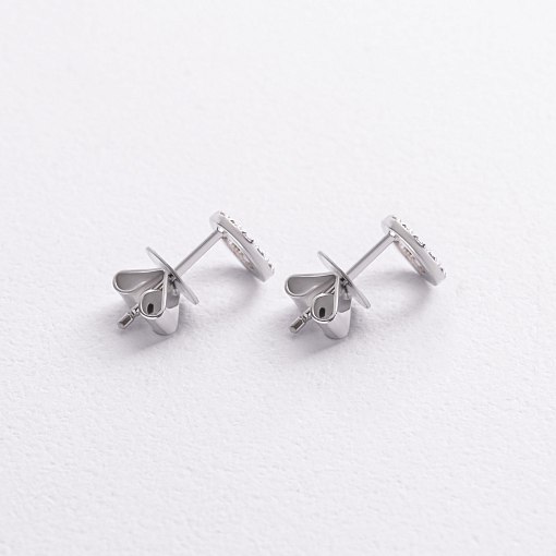 Золотые серьги - пусеты с бриллиантами сб0333di 4