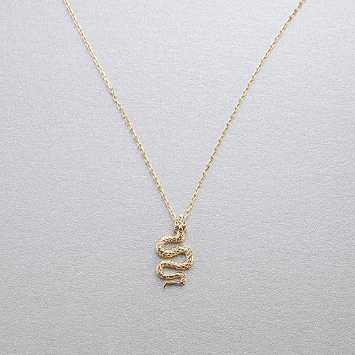 Колье "Змея" в желтом золоте кол02494 4