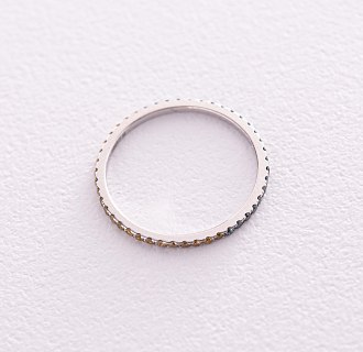 Золотое кольцо с голубыми и желтыми бриллиантами 226931121 №3