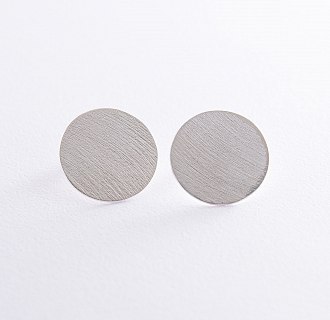 Серебряные серьги "Кометы" (матовые) 2.1 см 122768 №3