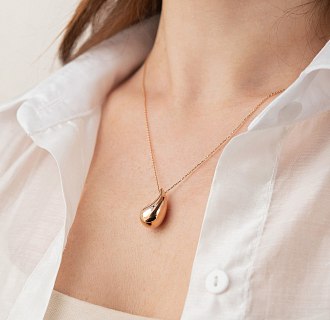 Колье "Megan" в красном золоте (Middle) с фианитом кол02584