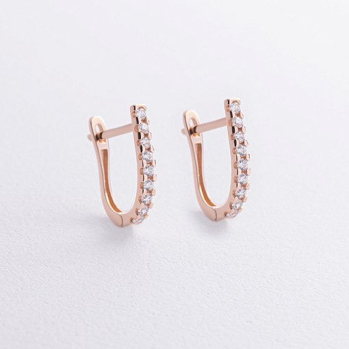 Золоті сережки з фіанітами с09136