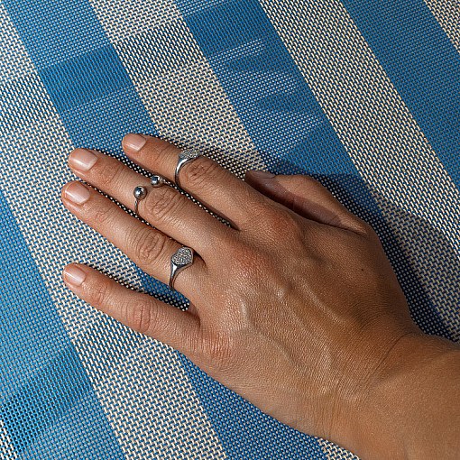 Золотое кольцо "Сердечко" с фианитами к08300 11