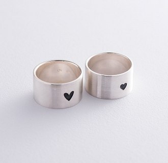 Серебряное кольцо с гравировкой "Сердце" 112143сер №12