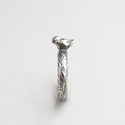 Кольцо Птичка в серебре (чернение) 112129 3